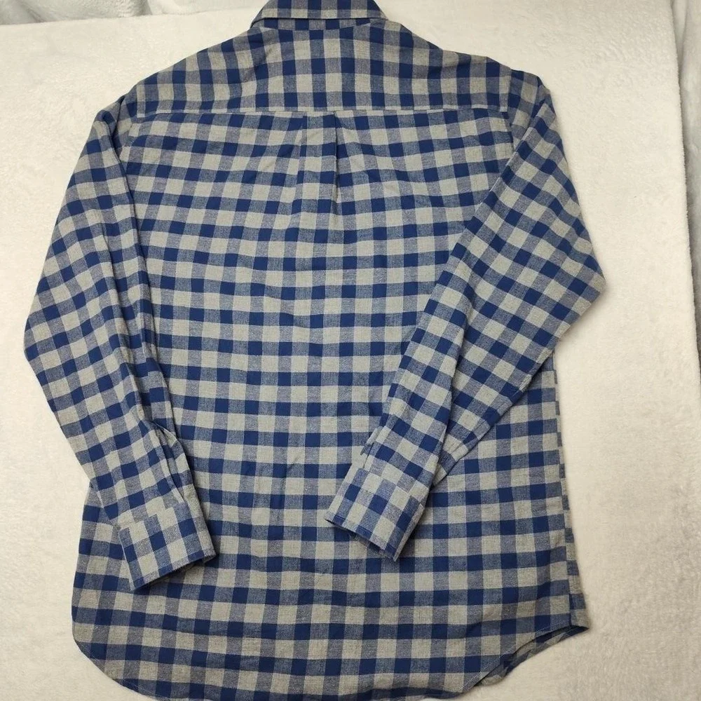 Vineyard Vines Shirt Mens Medium‎ Blue Check Flannel Slim Long Sleeve Button Up